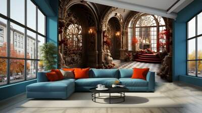 Luxury interior of an old palace in the style of the Renaissance Wall mural