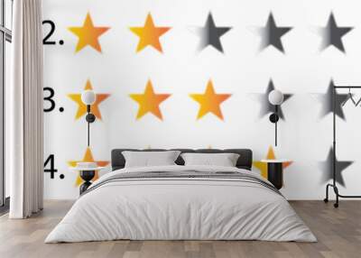 set of stars on transparent background Wall mural