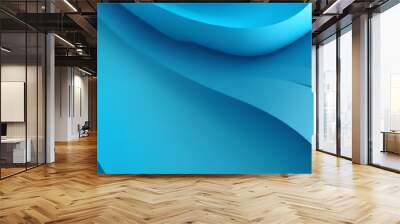 cyan , blue gradient abstract background with waves Wall mural