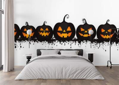 halloween pumpkin on white background Wall mural