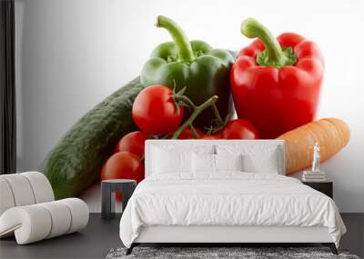 tomato, paprika, carrot, cucumber Wall mural