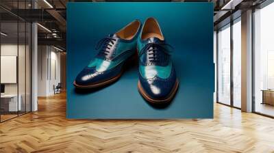 Pair of leather shoes with gradient background  Wall mural