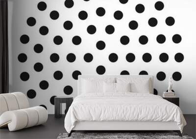 Abstract black dot circle icon. Halftone dots circle illustration Wall mural