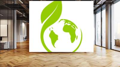 Eco environment electric icon. Green earth concept illustration Wall mural