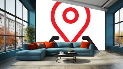 Map with pin, geo locate, pointer icon. maps and navigation vector illustration. Wall mural