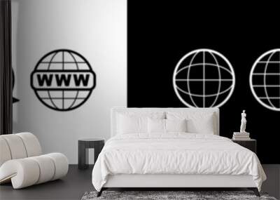 Web site icon line set. Editable line www icon Wall mural