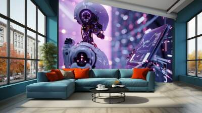 Create hyper realistic picture of a view of the robot from the back Wall mural