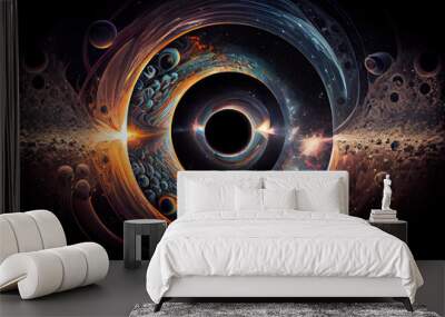 Imaginary diagram of a parallel world. Wall mural