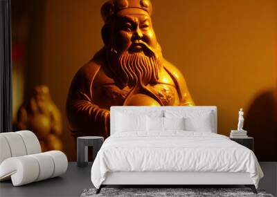 The God of Wealth in traditional Chinese style. Wall mural