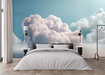 Chair Made Of Clouds, Cloud Chair In The Sky. Dreamy Cloud-Shaped Chair for Tranquil Spaces And Relaxation Wall mural