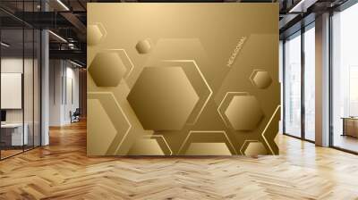 Elegant hexagon texture abstract background Wall mural