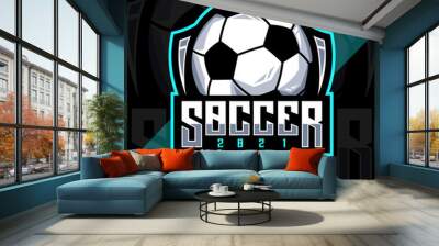 Football soccer logo design template Wall mural