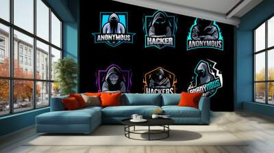 Hacker logo mascot collection design Wall mural