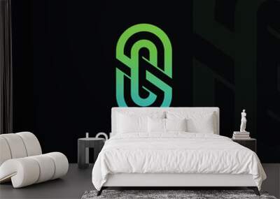 Initials SC Logo Design Wall mural