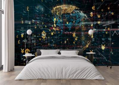 International global investment in foreign currency financial money markets Wall mural