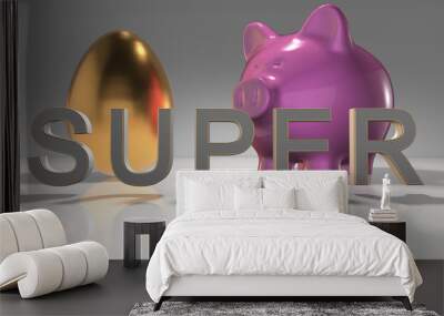 Superannuation retirement income from nest egg super fund Wall mural