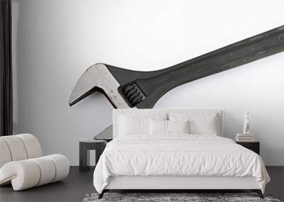 Adjustable wrench isolated on a white background Wall mural