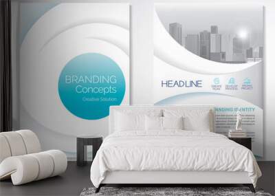 Brochure business template for cover corporate Identity in design size a4 Wall mural