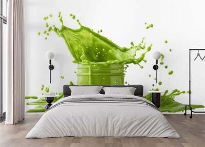 Avocado smoothie splash isolated on transparent background	
 Wall mural