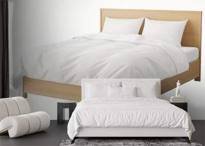 bed on white background Wall mural