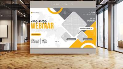 Digital marketing and corporate business online webinar web banner template design with abstract background. Annual conference, seminar, meeting or training promotion social media post or flyer.  Wall mural