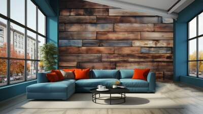 wood wall texture , wooden background ,Beautiful Abstract , brick Texture Banner With Space For Text. Ai Wall mural