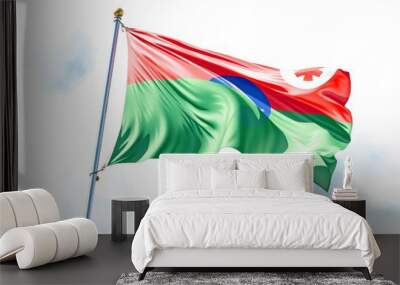 Flag in the Wind Watercolor painting of a national flag flutteri Wall mural