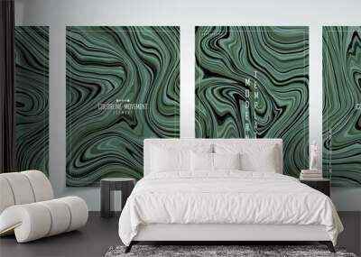 Abstract green marble pattern design of brochure set template background. illustration vector eps10 Wall mural