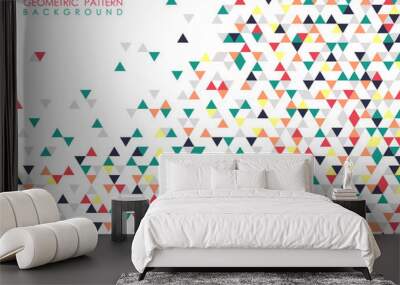 Abstract of colorful triangle geometric pattern cover background. Wall mural