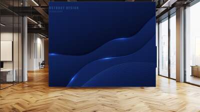 Abstract tech gradient blue design artwork cover decorative template. Wall mural