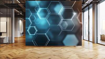 Abstract medical background with hexagons pattern. Concepts and ideas for healthcare technology, innovation medicine, health, science and research. Wall mural