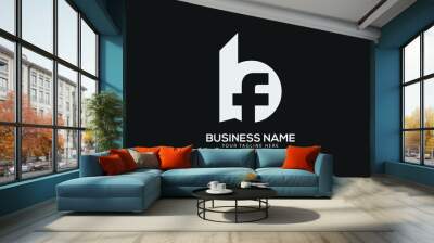 Alphabet BF or FB abstract monogram vector logo template Wall mural