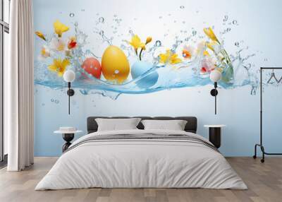 easter eggs in water Wall mural