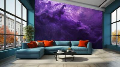 Ethereal purple mist on a dark abstract backdrop Wall mural