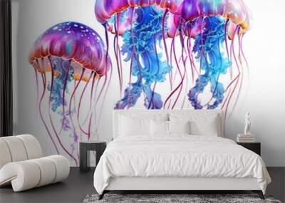 Jellyfish isolated on white or transparent background Wall mural