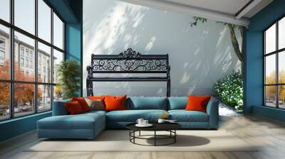 outdoor waiting bench Wall mural