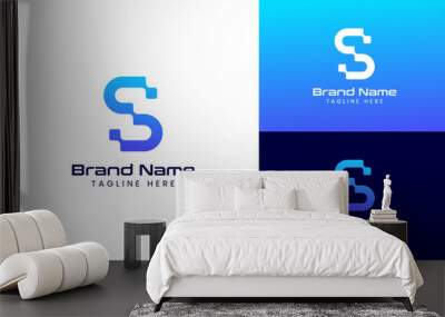 Technology letter S logo, tech logo, letter mark logo Wall mural