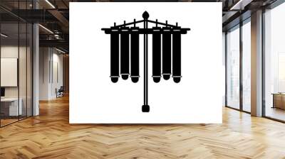 Angklung vector silhouette | vector silhouette illustration on white background Wall mural