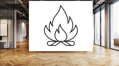 Campfire icon | isolated vector silhouette illustration on white background Wall mural