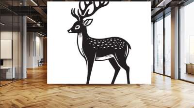 Deer flat vector illustration. Wall mural