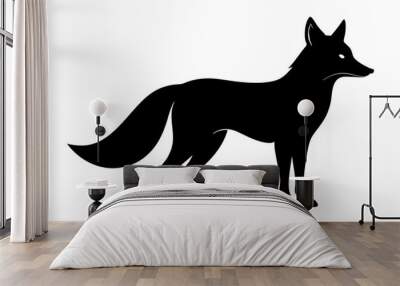 Fox Silhouette | isolated vector silhouette illustration on white background Wall mural