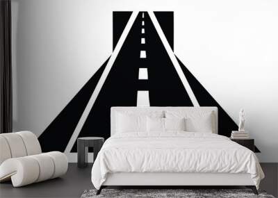 road icon silhouette vector illustration Wall mural