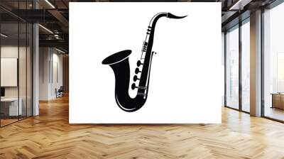 saxophone silhouette vector illustration Wall mural