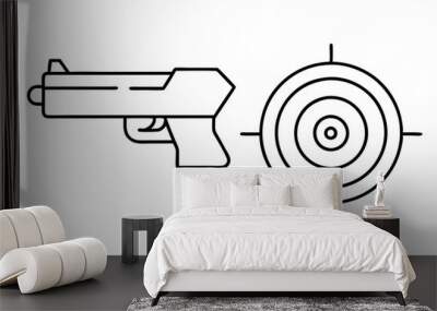 Shooting range linear icon | isolated vector silhouette illustration on white background Wall mural