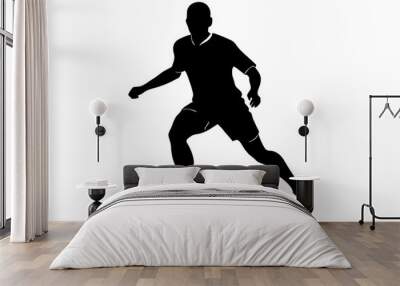 Soccer Player | vector silhouette illustration on white background Wall mural