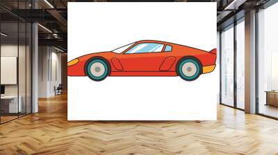 Sports Car Speed | isolated vector silhouette illustration on white background Wall mural