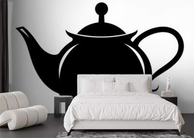 Teapot | vector silhouette illustration on white background Wall mural