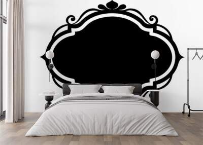 Vintage Frame Silhouette | isolated vector silhouette illustration on white background Wall mural