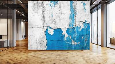 Abstract high contrast background. Black, blue and white concrete streaked banner. Cracked concrete background  Wall mural