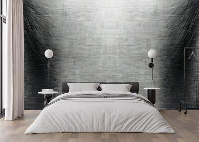 Abstract texture shines on silver stainless steel Wall mural